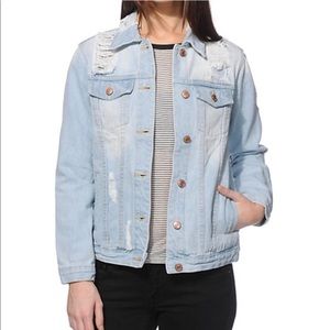 Thread and Supply Distressed Denim Jacket Sz M